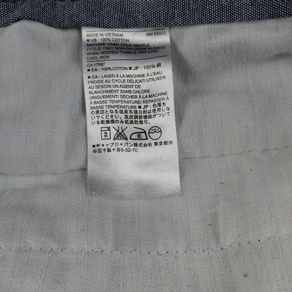 Banana Republic Mens 33 Blue Gray Micro Stripe Cotton Flat Front‎ Shorts